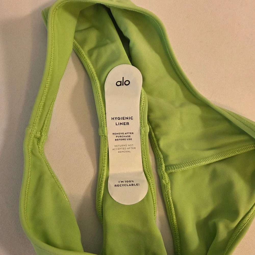 Alo Yoga Body Wave One Piece Swimsuit Green Apple Cutout Asymmetrical XXS W8113R